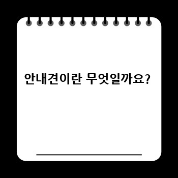 안내견이란 무엇일까요?