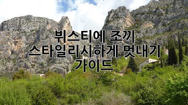 뷔스티에 조끼: 스타일리시하게 멋내기 가이드