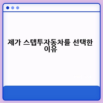 제가 스텝투자동차를 선택한 이유