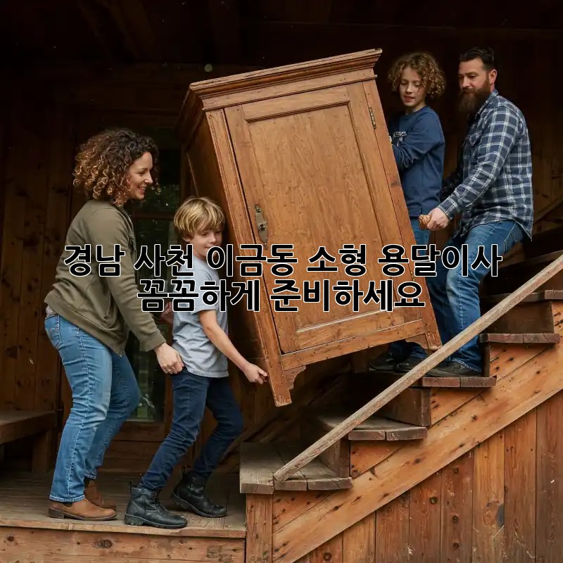 경남 사천 이금동 소형 용달이사, 꼼꼼하게 준비하세요!