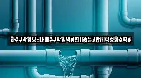 하수구막힘싱크대배수구막힘역류변기뚫음고압세척정화조역류