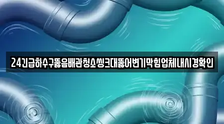 24긴급하수구뚫음배관청소씽크대뚫어변기막힘업체내시경확인