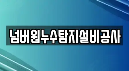 넘버원누수탐지설비공사