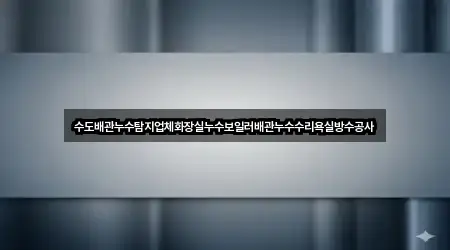 수도배관누수탐지업체화장실누수보일러배관누수수리욕실방수공사