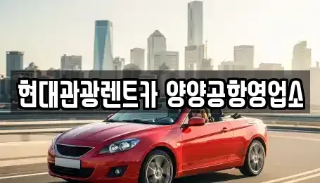 강원 양양군 렌트카 전문 현대관광렌트카 양양공항영업소