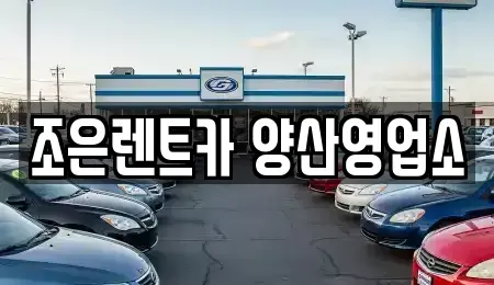 경남 양산시 유산동 렌트카 전문 조은렌트카 양산영업소