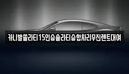 경남 창원시 마산합포구 예곡동 렌트카 전문 카니발쏠라티15인승솔라티승합차리무진렌트대여