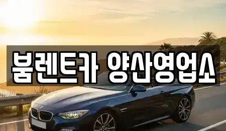경상남도 양산시 렌트카 전문 붐렌트카 양산영업소