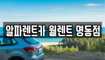 서울 중구 명동2가 렌트카 전문 알파렌트카 월렌트 명동점
