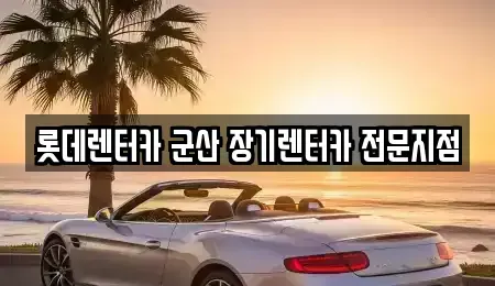 전북특별자치도 군산시 사정동 렌트카 전문 롯데렌터카 군산 장기렌터카 전문지점