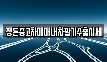 충북 충주시 목행동 중고차매매 전문 정든중고차매매내차팔기수출시세
