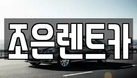 충청남도 예산군 장기렌트카 전문 조은렌트카